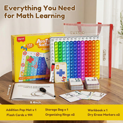 Math Flash Cards with Fidget Learning Chart