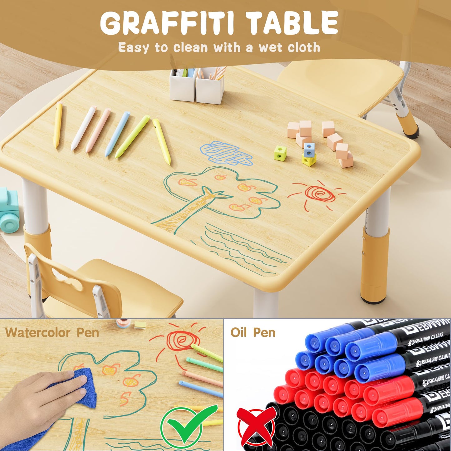 Adjustable Toddler Table and Chair Set
