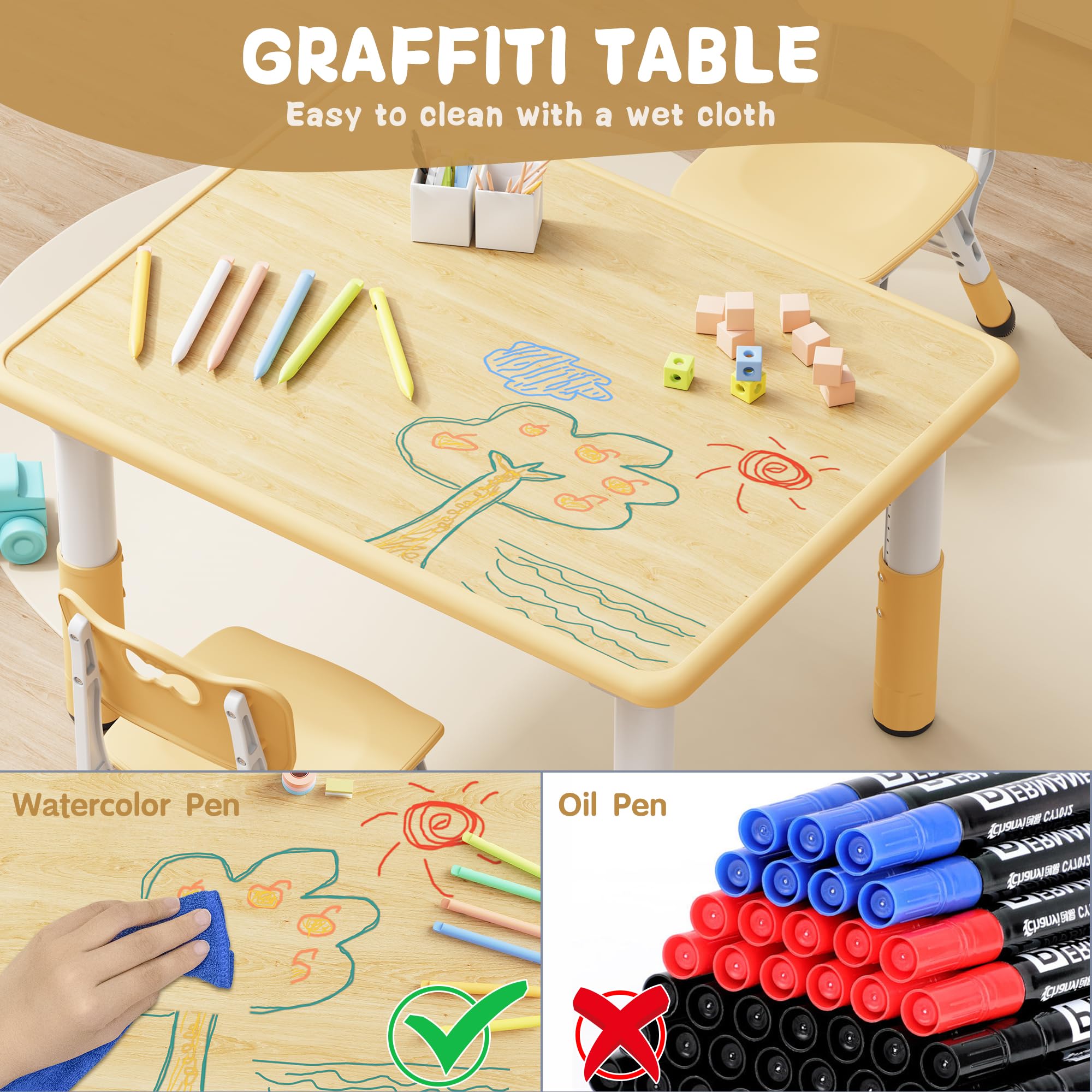 Adjustable Toddler Table and Chair Set
