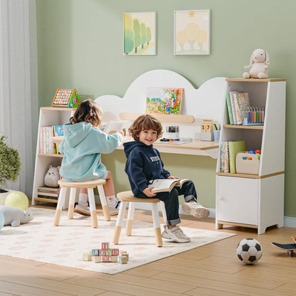 Montessori Kids Desk and Chair Set with Storage