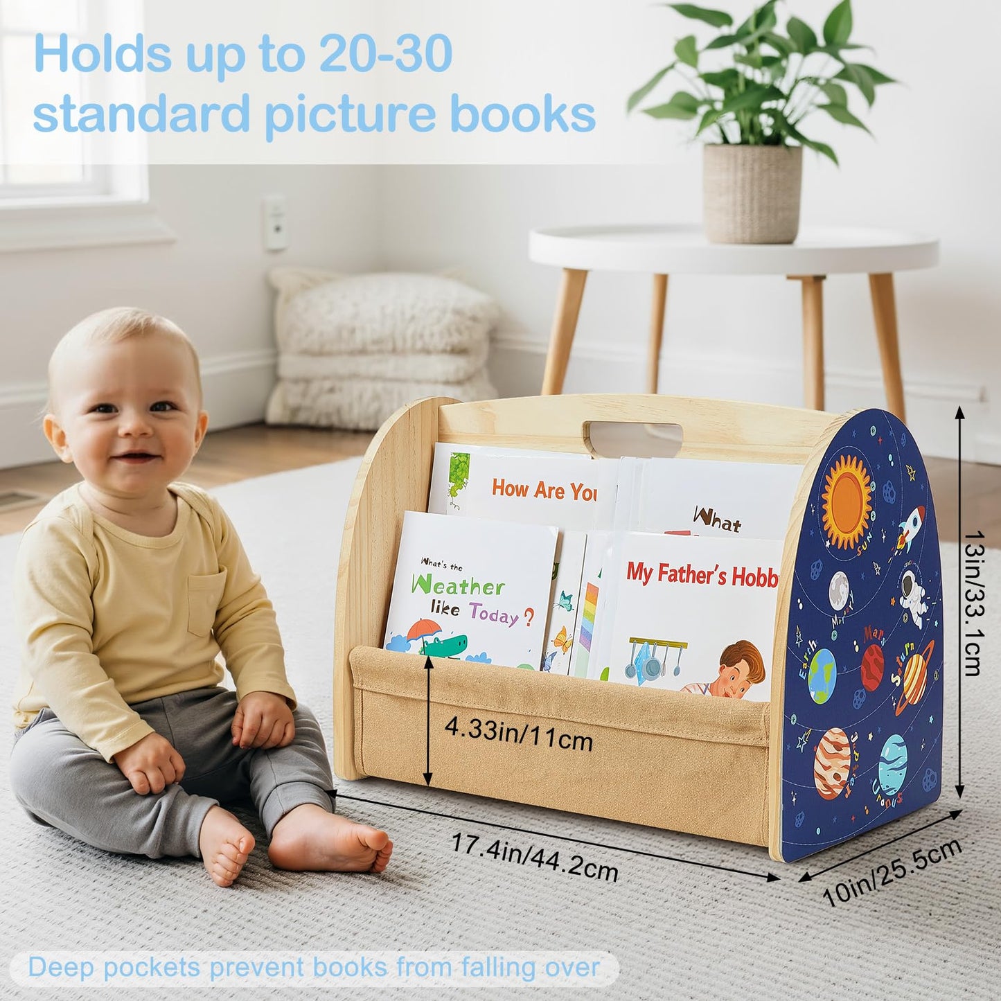 Double-Sided 4-Tier Montessori Kids Bookshelf
