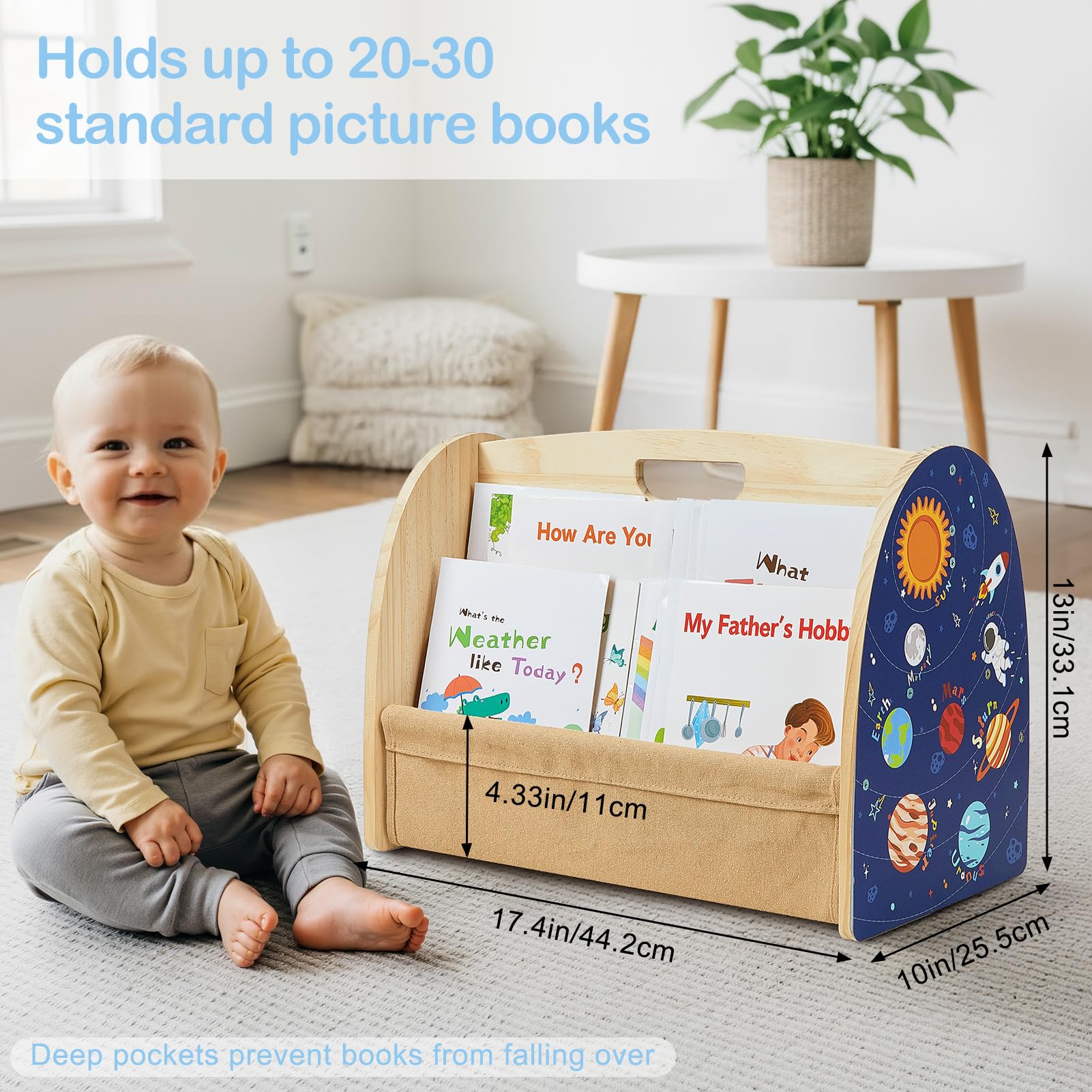 Double-Sided 4-Tier Montessori Kids Bookshelf