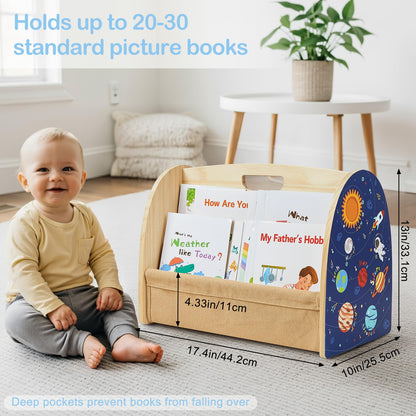 Double-Sided 4-Tier Montessori Kids Bookshelf