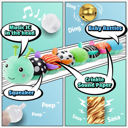Musical Sensory Caterpillar Toy for Babies