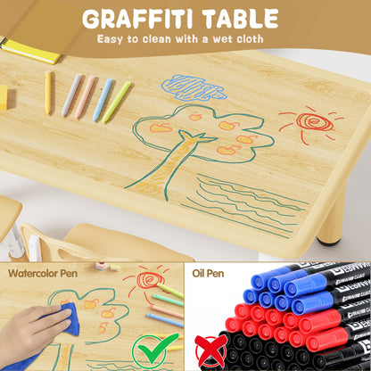 Brelley Height Adjustable Toddler Table and 6 Chairs Set