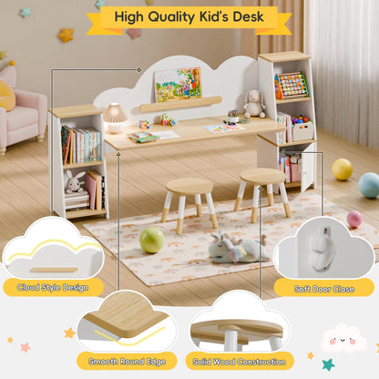 Montessori Kids Desk and Chair Set with Storage
