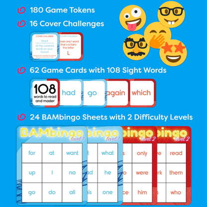 Sight Word Bingo Learning Game for Kids