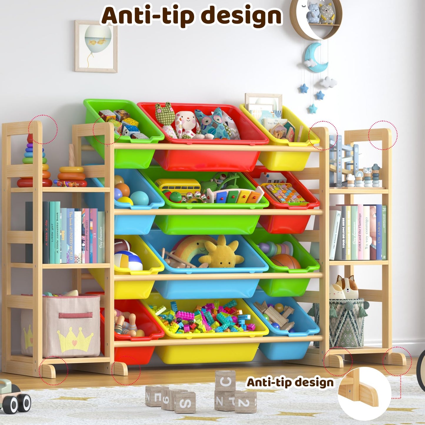 Large Kids Toy Storage Organizer with Shelves & Bins
