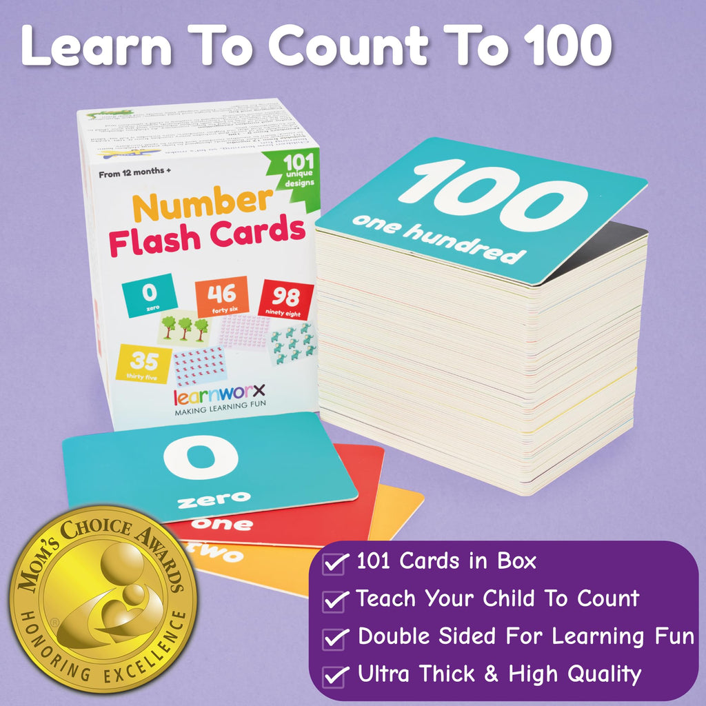Number Flash Cards for Toddlers 1-100