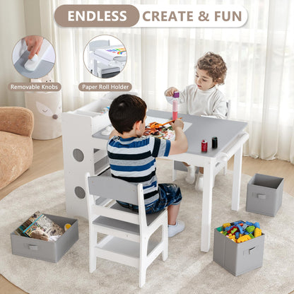 Kids Activity Table and Chair Set with Storage Bins