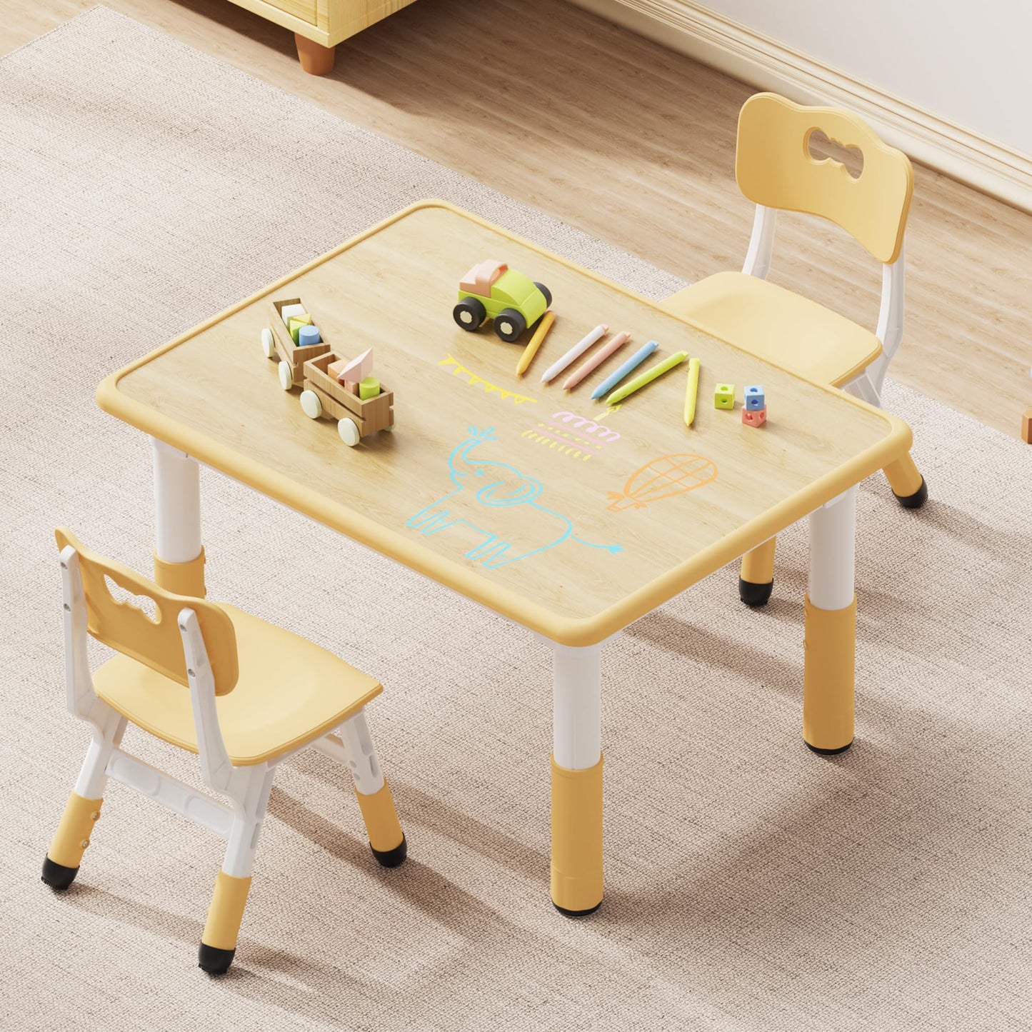Adjustable Toddler Table and Chair Set
