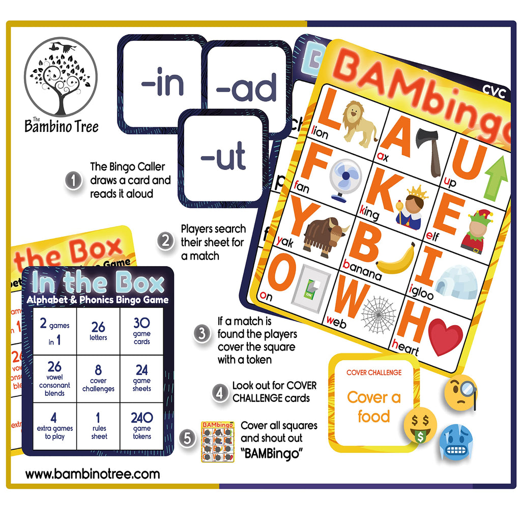 Alphabet Phonics Bingo Learning Game for Kids
