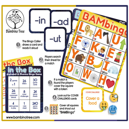 Alphabet Phonics Bingo Learning Game for Kids