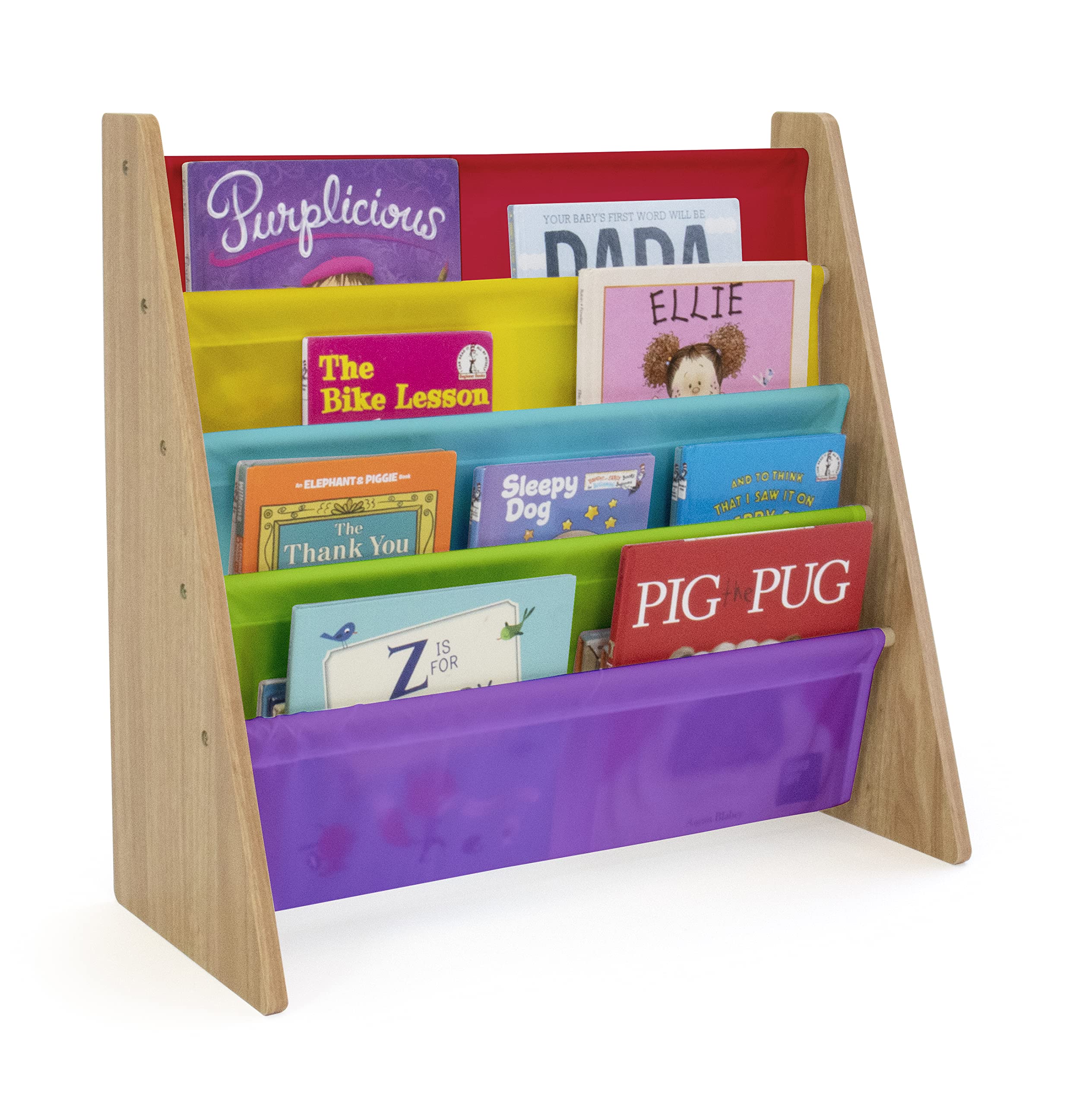 4-Tier Kids Sling Bookshelf Organizer